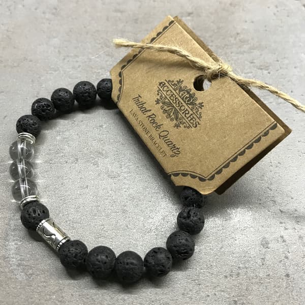 Boho armband med vulkansten. Tribal stenkvarts6