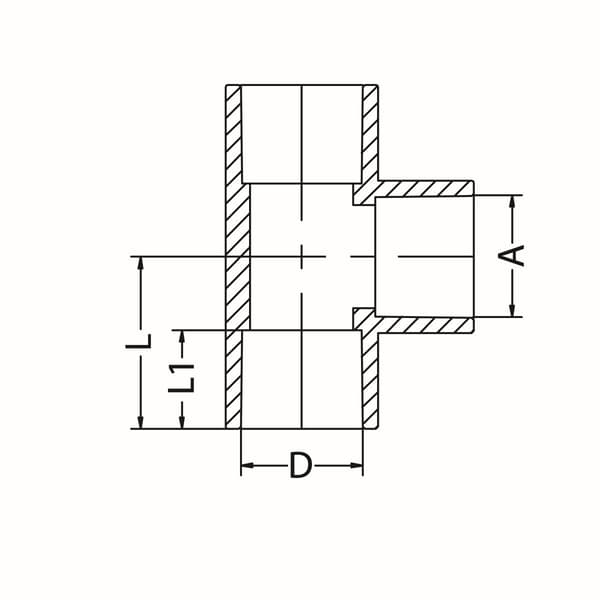 IDMAR 1" PVC vatten T-rör, limmat system - kallvatten