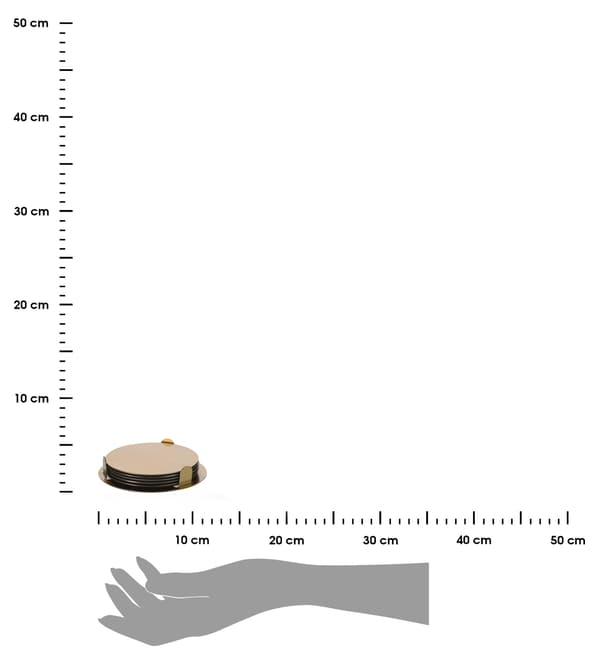 Set med 6 guldfärgade underlägg