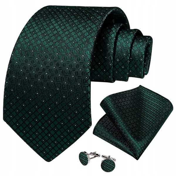Herrslips 8 cm elegant jacquardnäsduk + manschettknappar