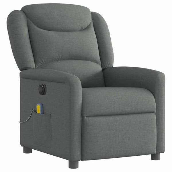vidaXL Elektrisk vilfåtölj för massage, mörkgrå, tyg
