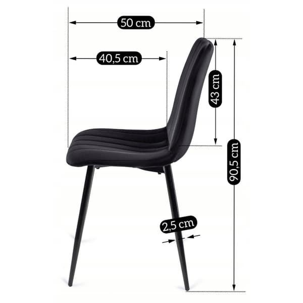 IBIS Polstret Spisebordsstol Sort Velour Moderne Loft