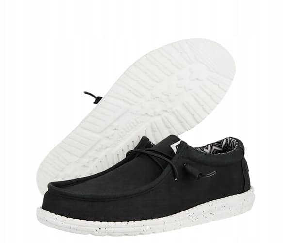 HEYDUDE WALLY STRETCH CANVAS 40700 |43| SORT/HVID