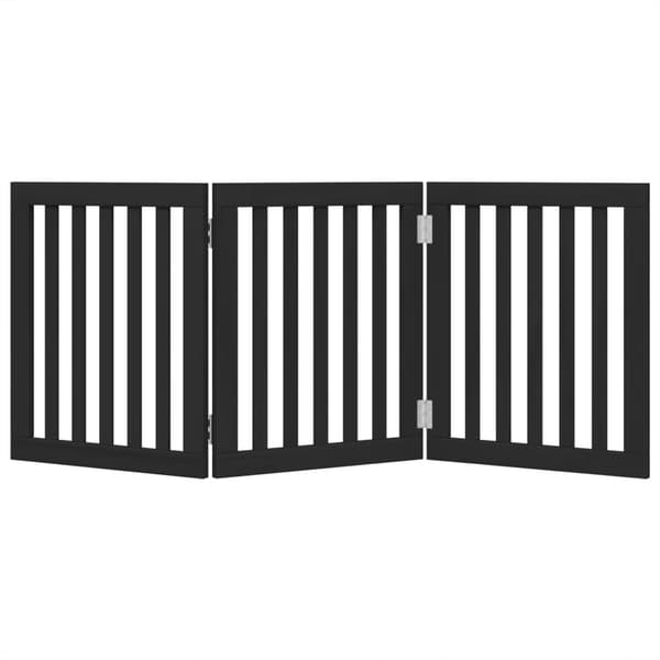 vidaXL foldbar hundegitter, 3 paneler, sort, 150 cm