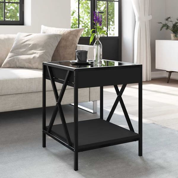vidaXL Infinity LED sofabord sort 40x40x49 cm
