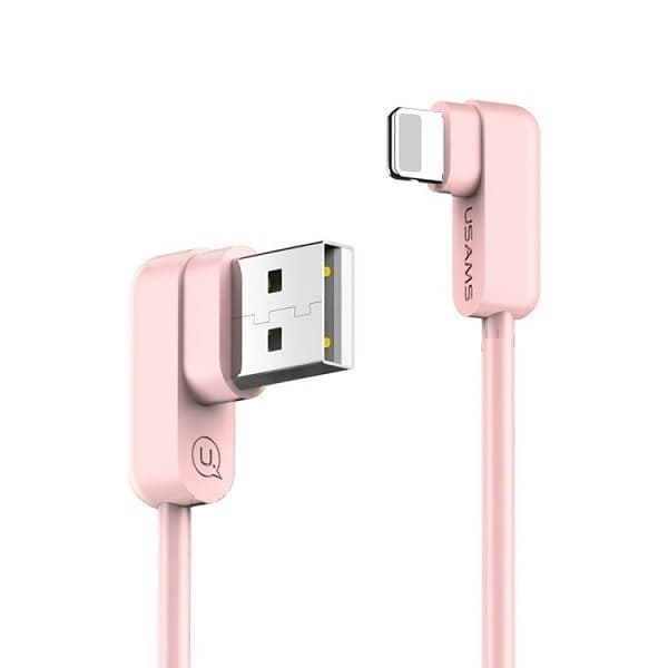 USAMS U-flow Lightning-kaapeli, 1,2 m, 2 A, pinkki