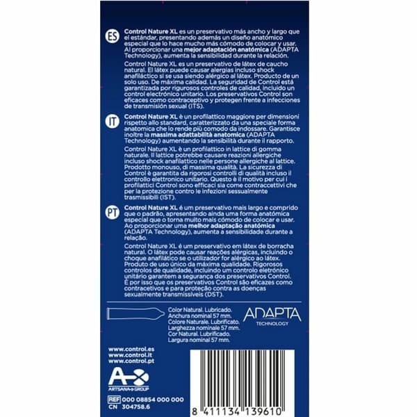 Control Adapta Nature XL 12 st kondomer överdimensionerade 57 mm