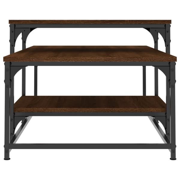 vidaXL sofabord brunt egetræ 102x60x45 cm