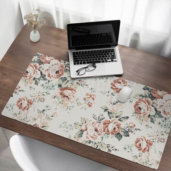Antiskridmusemåtte med blomstermønster retro, 120x60 cm