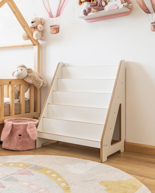 Montessori barnbokhylla Maxi vit