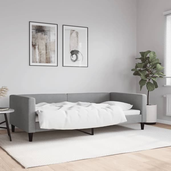 vidaXL Bäddsoffa ljusgrå 100x200 cm tygklädd