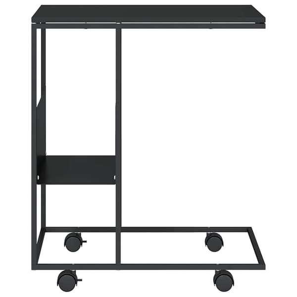 vidaXL sidebord på hjul sort 55x36x63,5 cm