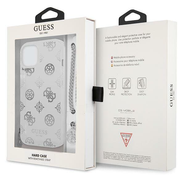 Guess Peony Chain Collection cover til iPhone 13 mini, sølv/sølv