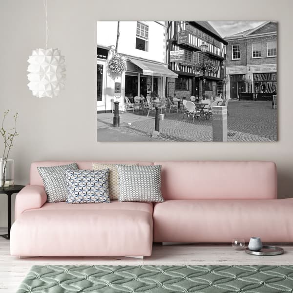 Lærredstryk Arkitektur Café 40x30 cm