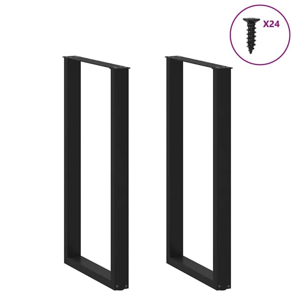 vidaXL sofabordsben, 2 stk., sort, 60x(110-111) cm, stål