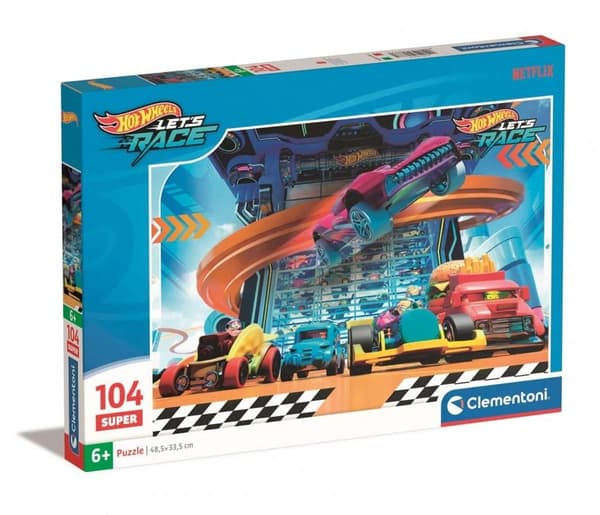 Pussel 104 Superfärgade Hot Wheels