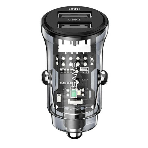 USAMS C31 3A 2xUSB-A Snabbladdare för Bil Svart