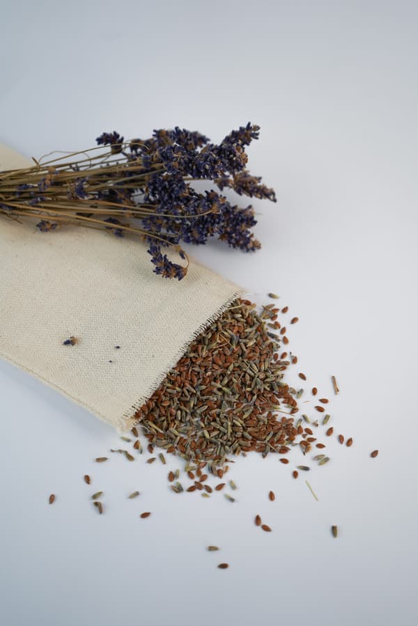 Hørfrø og lavendel øjenpude - Grå