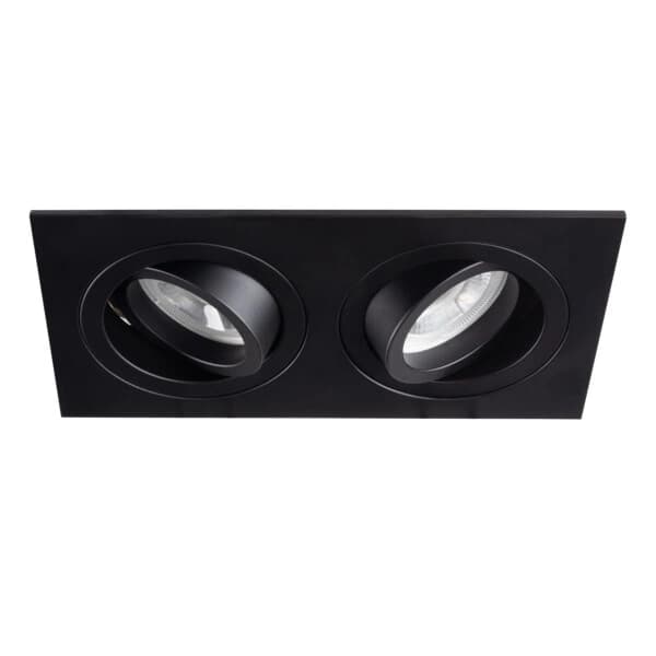 Dobbelt halogen LED loftlampe, bevægelig, SEIDY, sort, KANLUX