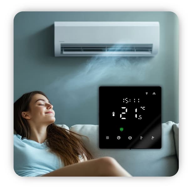Zigbee Tuya PRO3 musta huonetermostaatti
