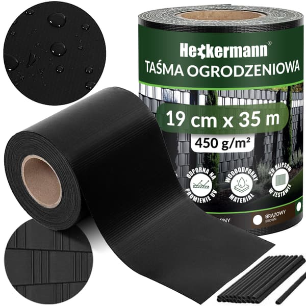 Heckermann Hegnstape 19cm x 35m - Sort