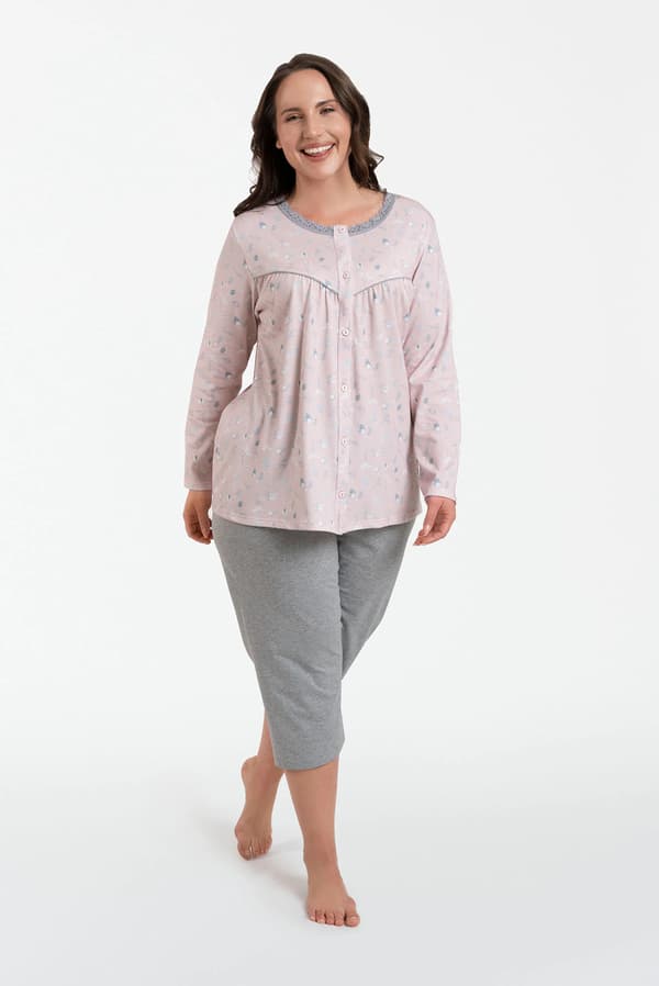 Daniela dampyjamas långärmad, 3/4-byxor XXL