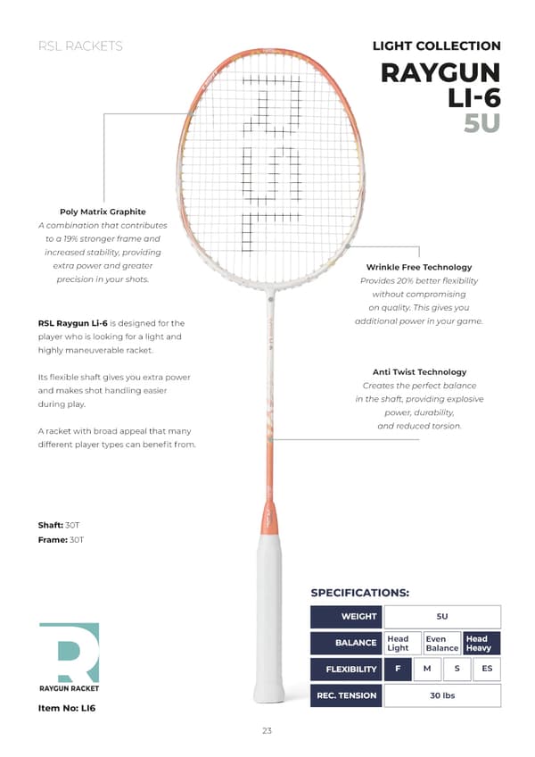 RSL Raygun Li-6 Badmintonracket