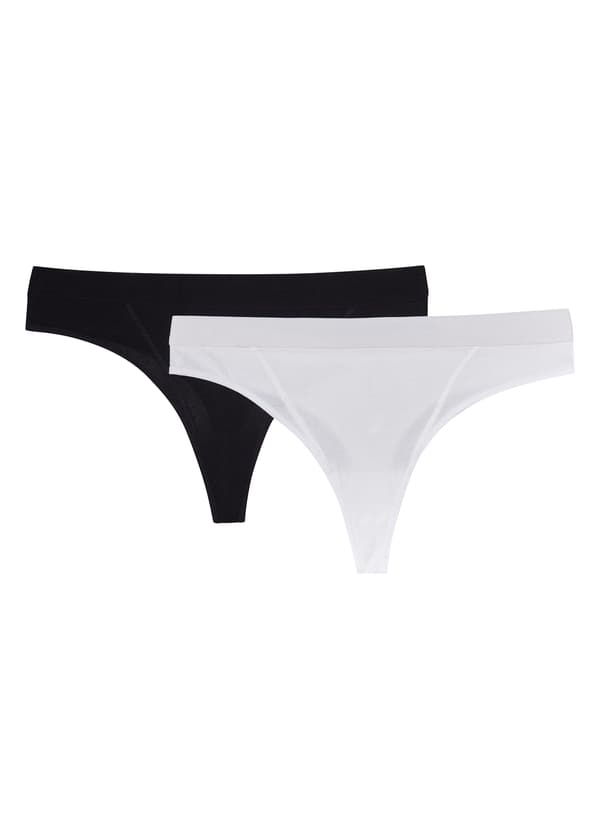 League 2-pack Bloovii stringtrosor | svart, vit L