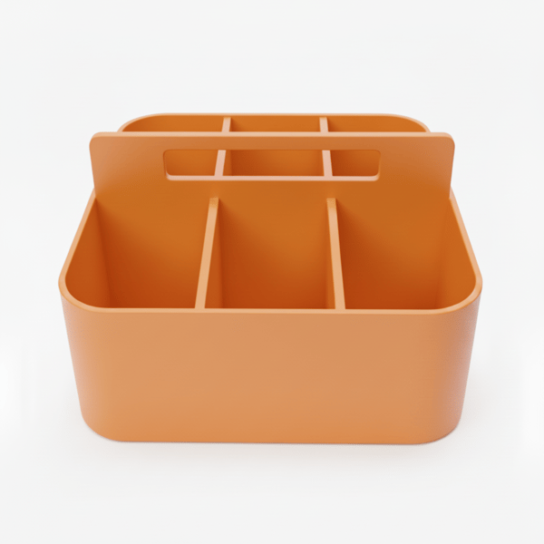 Organizerbeholder med rum, orange, bærbar