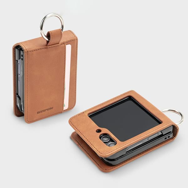 Mercury Basic Diary-skal till Samsung Galaxy Z Flip7 ljusbrun