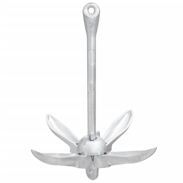 vidaXL Hopfällbart ankare silver 1,5 kg smidbart järn