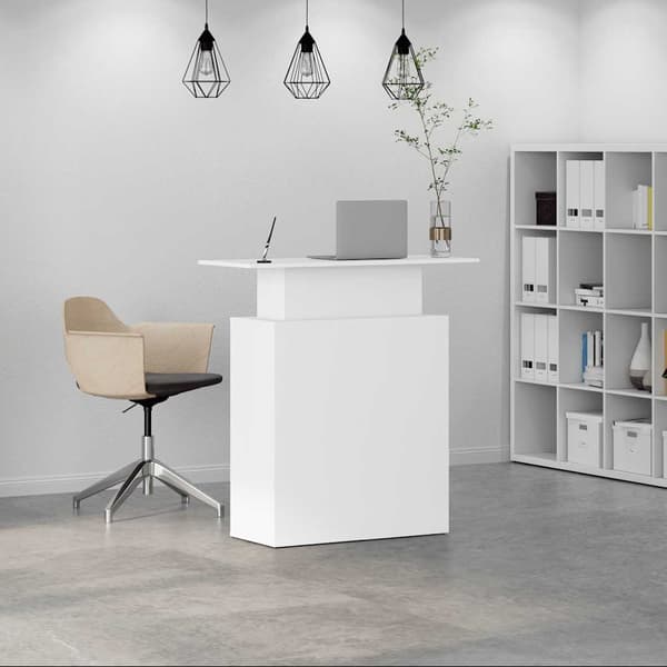 vidaXL Receptionsdisk vit 100x40x104 cm limmad trä