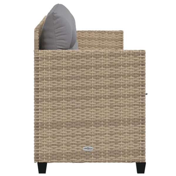 vidaXL Dagbädd med kuddar, beige, polyrotting