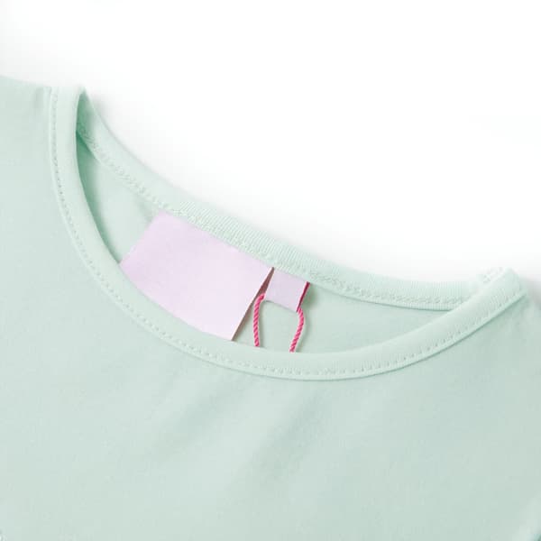 Barn-T-shirt, halvärmad, mintgrön, 128