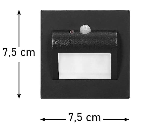 DRACO LED 4000K trappbelysning med rörelsesensor, neutralvit, svart