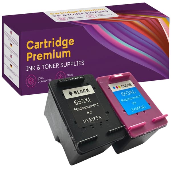 2x blæk til HP GP-H653XL sort+CMY GP