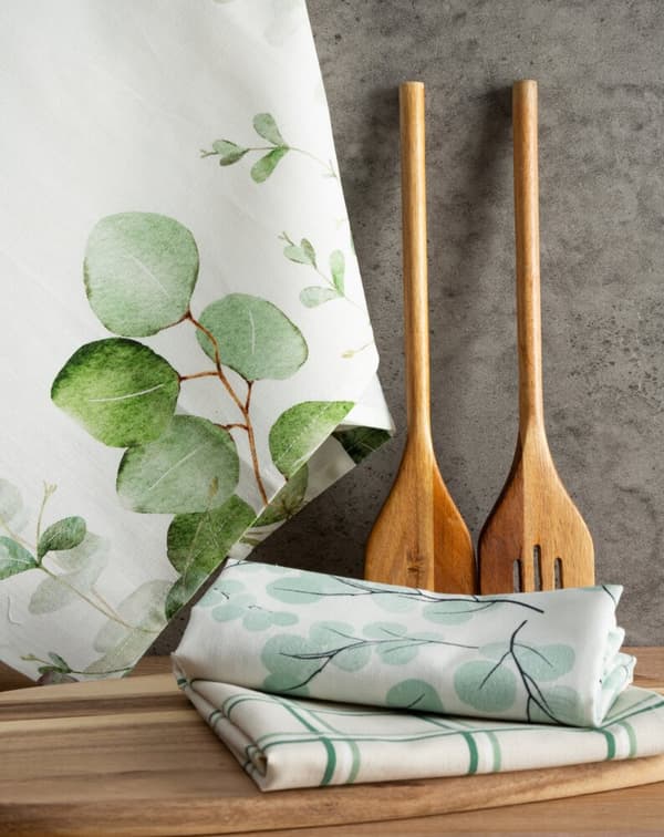 Set med 3 CLOVER-dukar 50x75, växtmönster