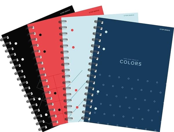 A5/80K spiralnotesbog, gitter, geometrisk (5 stk.)
