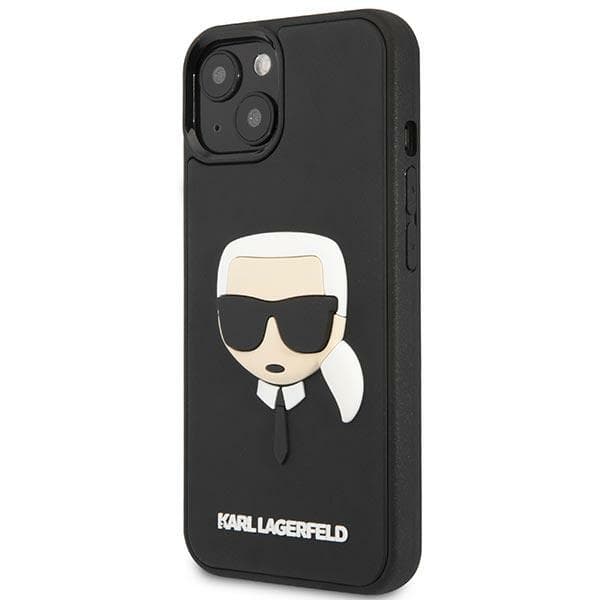 Karl Lagerfeld 3D gummi-etui med Karl's Head til iPhone 14 Plus, sort