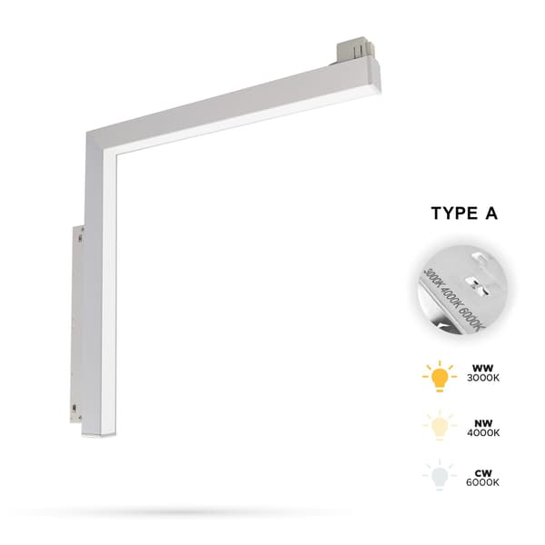Ultron 16W 3CCT vertikal hvid LED lineær spotlight til SMART TRACK magnetiske skinner 48VDC