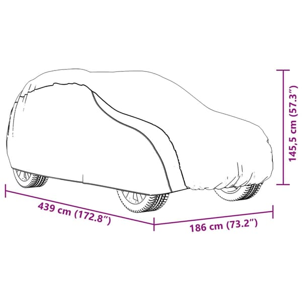 vidaXL SUV Bilskydd med remmar, Hel, M, PEVA