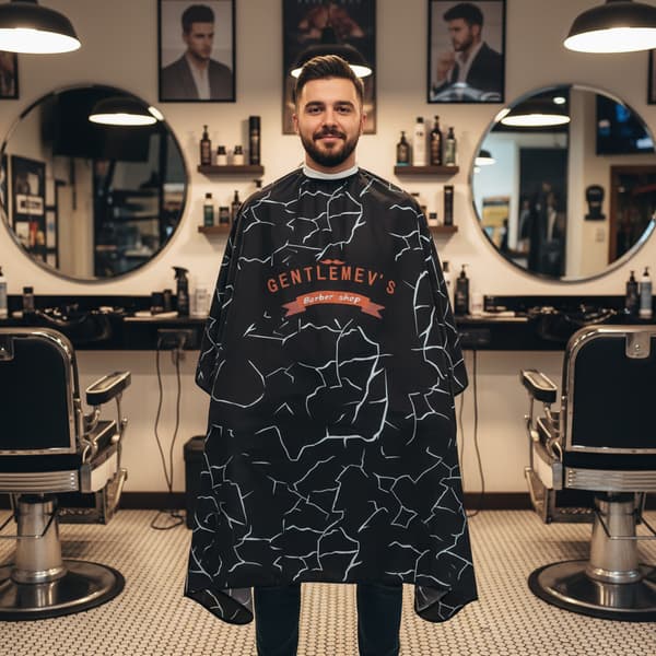 Barbermantel för en stor hårsalong