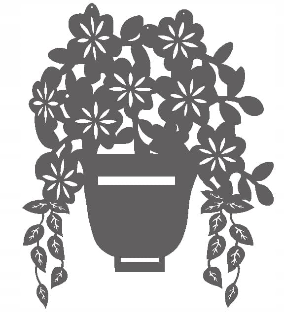 2. Urtepottevedhæng, blomster, åbent arbejde, FARVER