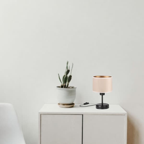 Tornado AMRUB lampe, beige og guld fløjl
