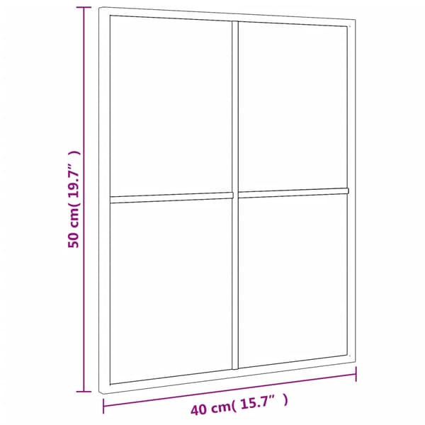 vidaXL Väggspegel, svart, 40x50 cm, rektangulär, järn