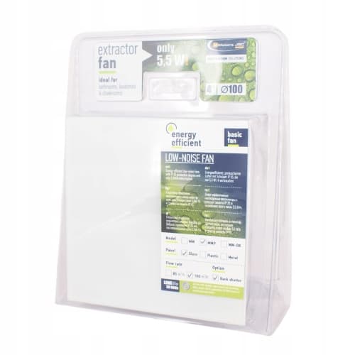 MMP 100 Energibesparende Ventilator Mat Hvid Glas 23dB