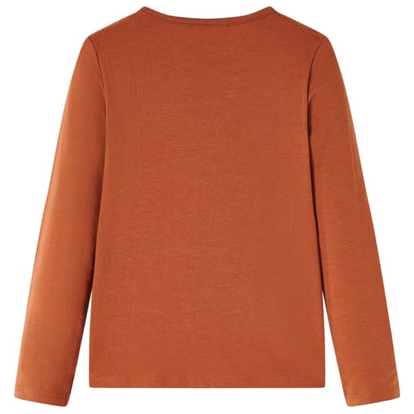 Børne langærmet T-shirt, cognac, 128