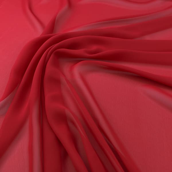 Chiffonmateriale, rød farve