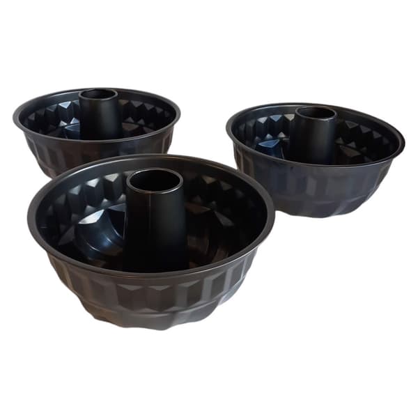 Sorte non-stick kageforme, 3 stk.