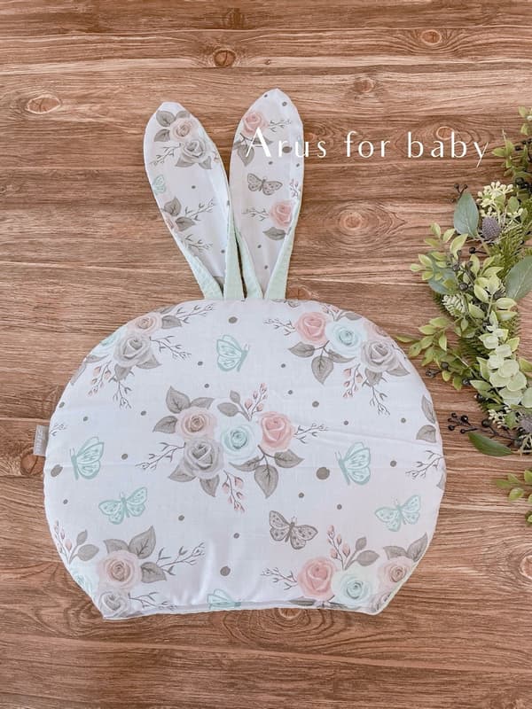 Dobbeltsidet vaffelpude BUNNY (mint + hvide roser)